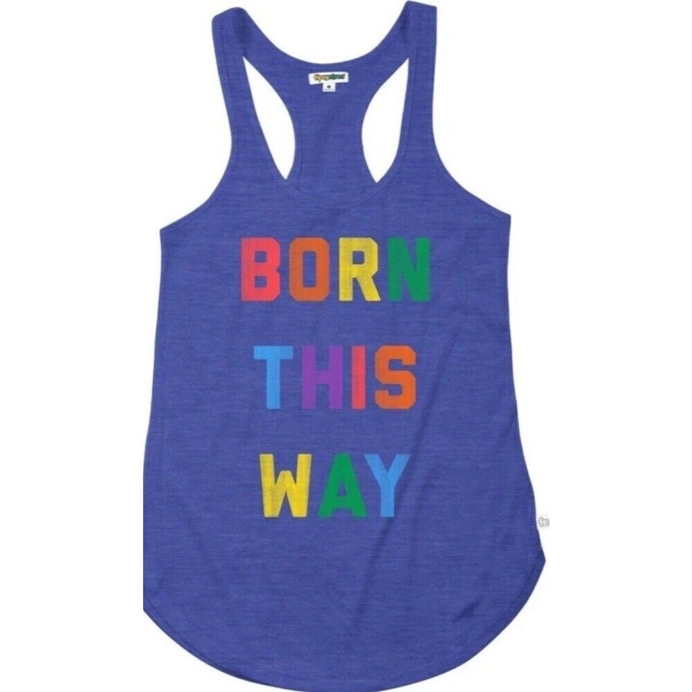 Tipsy Elves Womens Tank Top Gay  Pride small born this way NEW